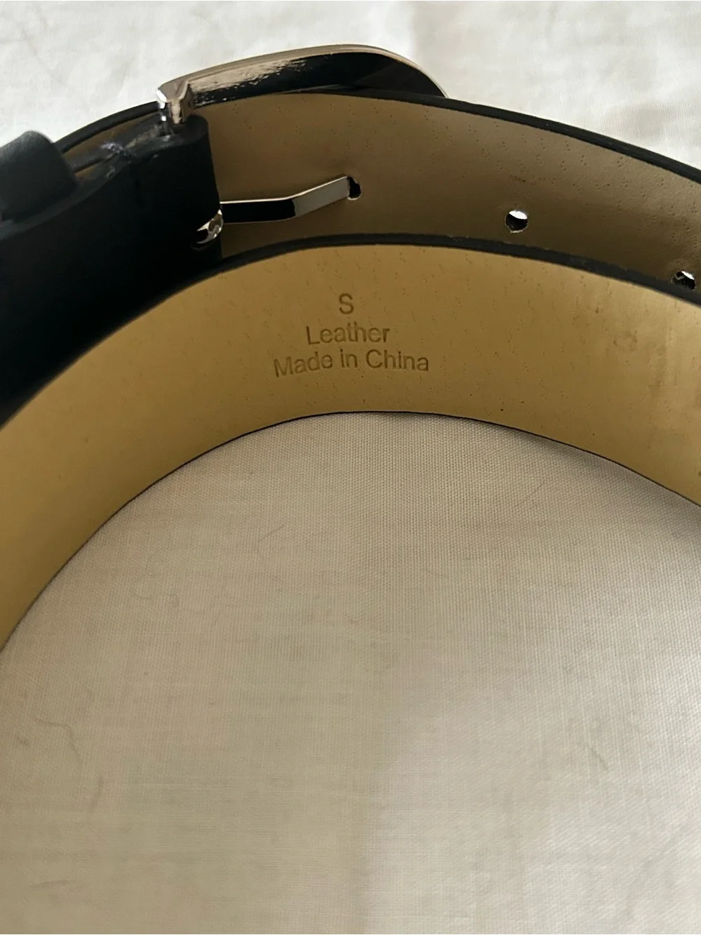 Stone Mountain Black Leather Belt With Silver Hardware/Size Small/NWOT
